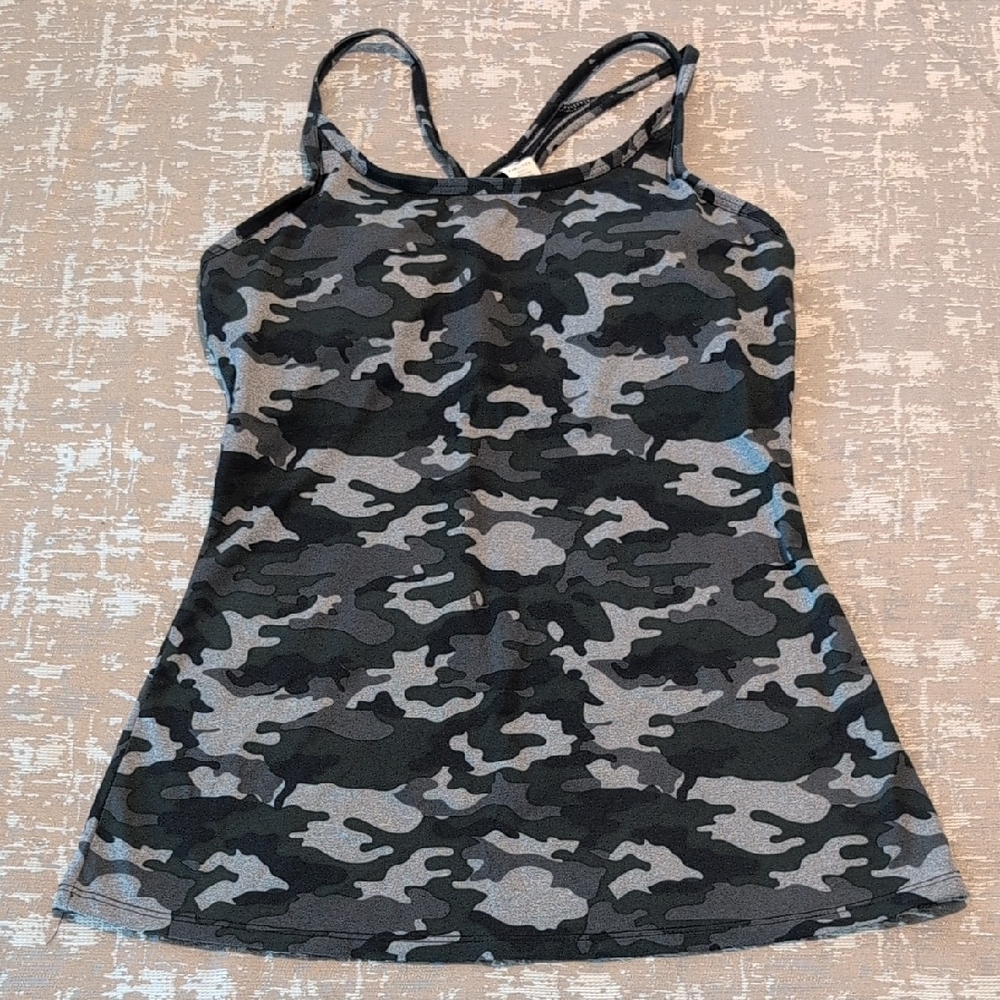 Fabletics Gray Camisole Fitted Tank Top